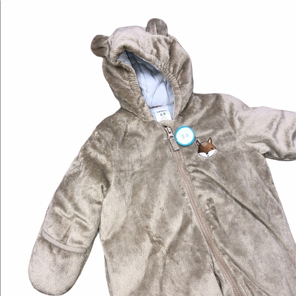 Carter’s 6-9 Months warm fox fleece pajama onesie - Picture 2 of 8